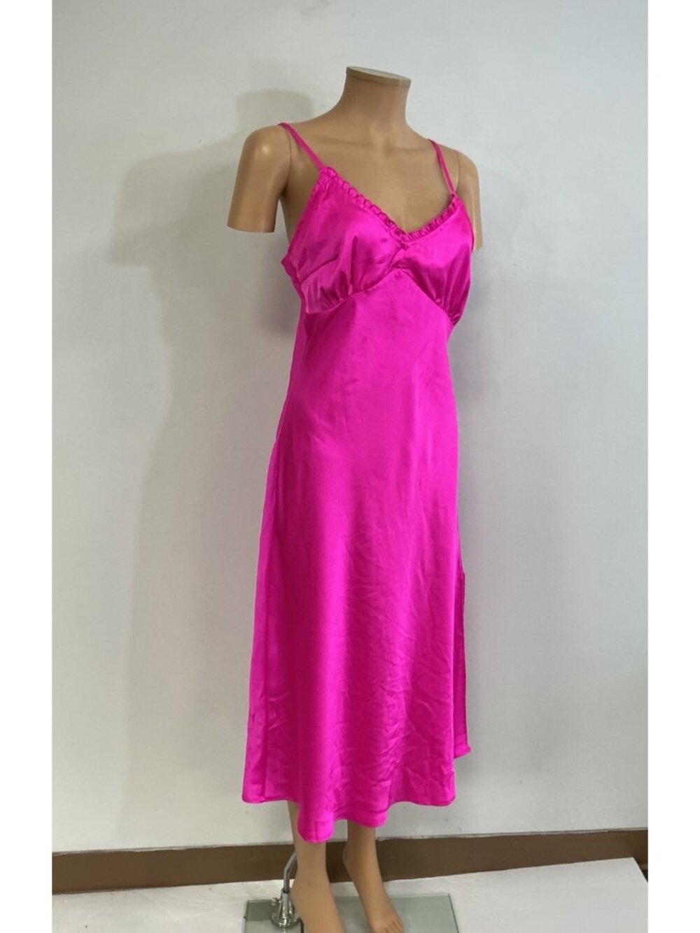 Japna Pink Slip Dress Satin Maxi Womens Medium - Picture 1 of 8
